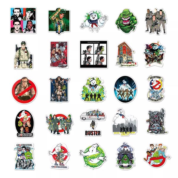 50X Ghostbusters Film Tecken Stickers Dekaler Hydro Flasks Telefon PC Graffiti
