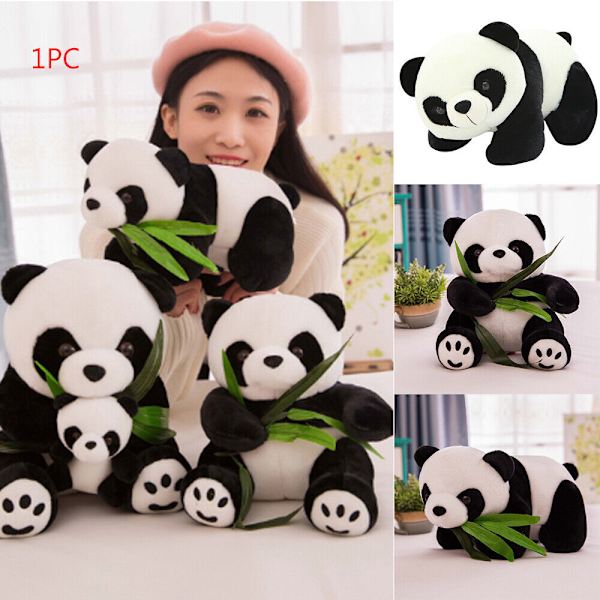 NYA MJUKKUSNALLSE PANDA & BAMBU 16cm-Sitting Style