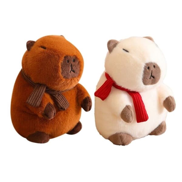 Söt Capybara plyschdocka Kid Toy stoppad docka för heminredning på kontoret White 35CM