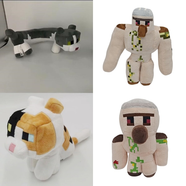 Minecraft Plyschdocka Katt Nackkudde Panter Järn Docka Mjuk Leksak Barn Present 33cm Puppet