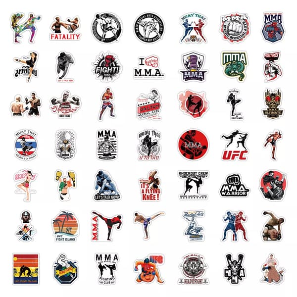 50st M.M.A. Mixed Martial Art Fighters Quotes Scrapbook Skateboard Stickers