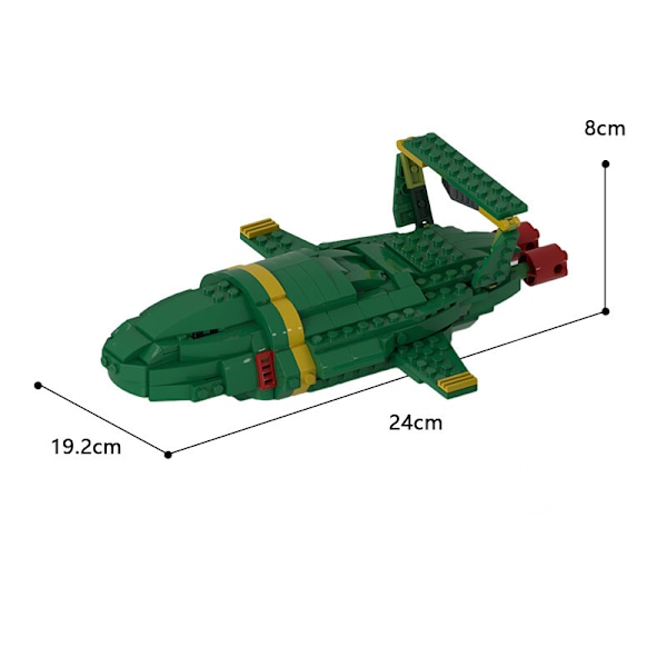 MOC Thunderbirds 2 Grön Flygplansbyggsats Fordon Samlarobjekt för Filmfans
