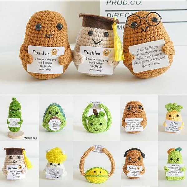 Prydnadsföremål Rolig positiv potatis med positiv bekräftelsekort plysch docka leksak cucumber