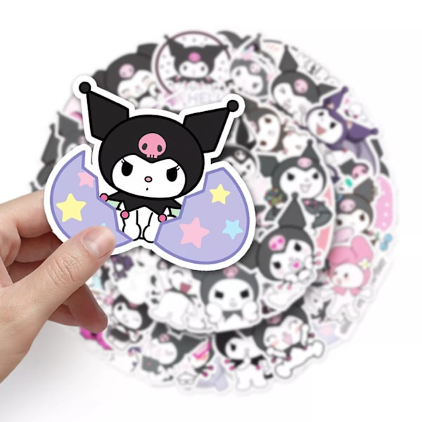 50X Kuromi Character Collection Stickers Laptop Bagage Telefon Mugg Dekal Graffiti