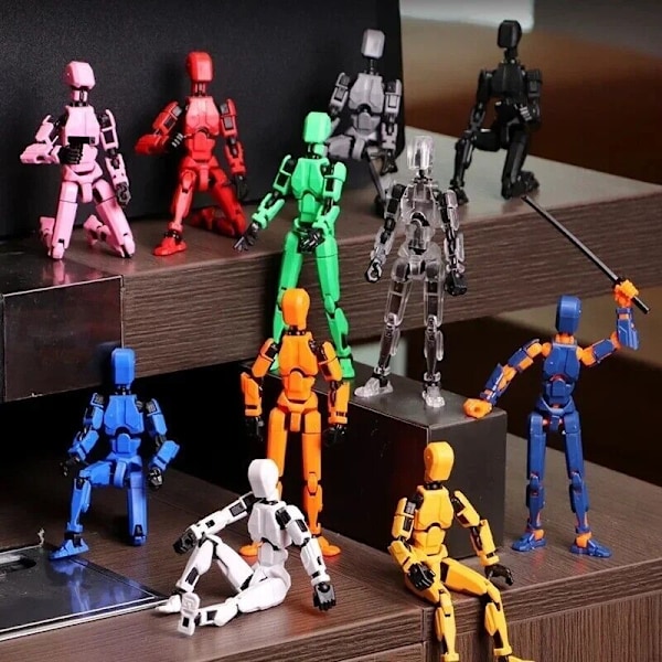 Multi-ledad Rörlig Formskiftande Robot 2.0 3D-Printad Mannekäng Docka Action Black