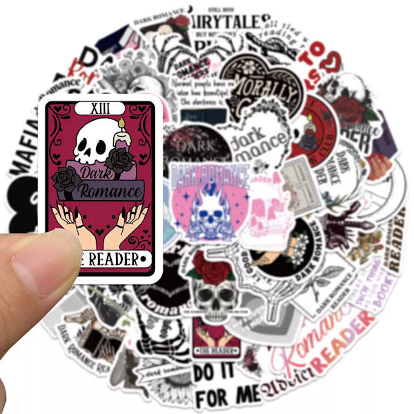50X Populära Dark Romance Reader Death Rose Stickers Hydro Flask Guitar Graffiti