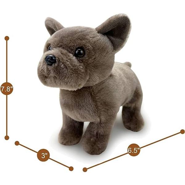 Naturtrogna djur Fransk Bulldog Plysch Uppstoppade Hundar Hunddjur Barnleksak Brown