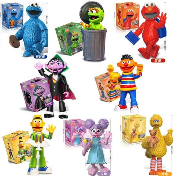 Blokees Sesame Street Modell Actionfigurer Ernie Bert Oscar Greve von Count Gåva G