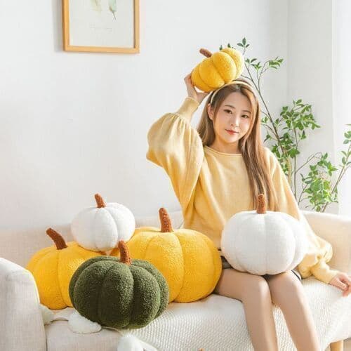 Mjuk Pumpakudde Pumpa Plyschleksak Soffkudde Halloween Dekoration Gåva Brown 28 cm