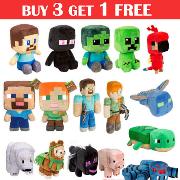 Minecraft MC Djur Kudde Plyschdocka Fylld Spel Mjuk Leksak för Barn Vuxen Gåva 18cm New Turtle