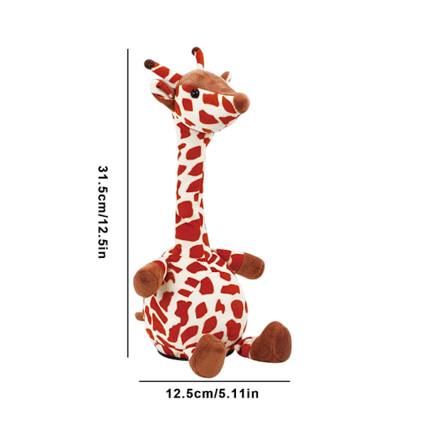Giraffe Plysch Talking Giraffe Repeterar vad du säger Shaking Head Electric
