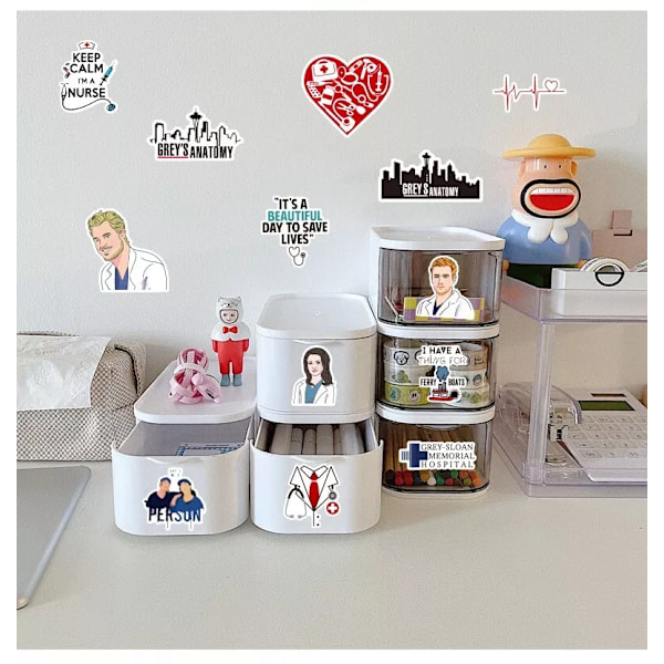 50st Grey's Anatomy TV-serie Doctors Stickers Graffiti Bike Laptp Cup Telefon