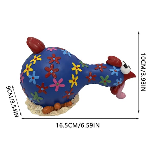 Silly Chicken Sitting Rooster Ornament Rolig Realistisk Mångsidig Trädgård C