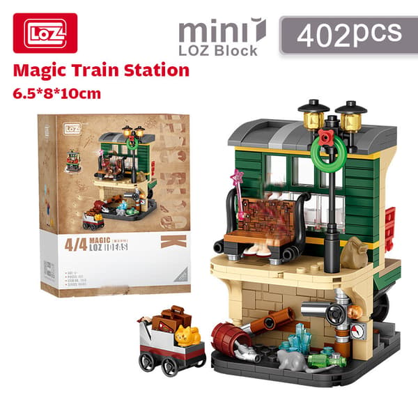 LOZ Mini Blocks Gatuvy DIY Byggset Mikro Radhus Modell Kreativ Gåva Cinema With box