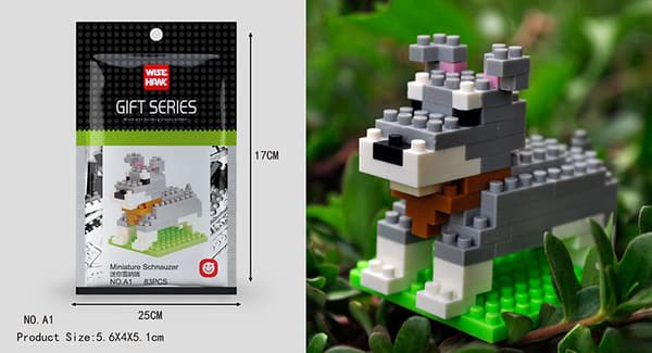 Mini Byggklossar 3D Djur Diamantmodell Mikrokloss Hund Katt Fågel Älg Varg A4 giraffe