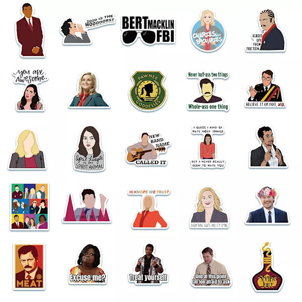 50 st Parks and Recreation Cast TV Leslie Ann Perkins You Are Awesome Stickers