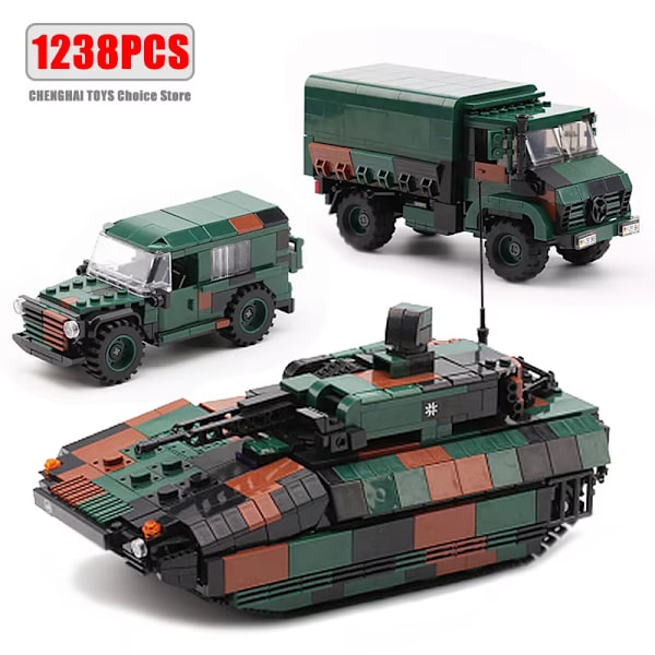 WW2 Militär Stridsvagn Byggklossar Set för Barn - Pansarfordonsmodell 06041 192Pcs