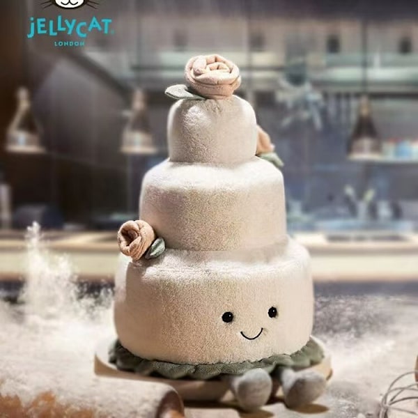 Jellycat Samlarobjekt Bröllopstårta Plysch – 28CM Ny Inkluderar Presentpåse leksak mjuk