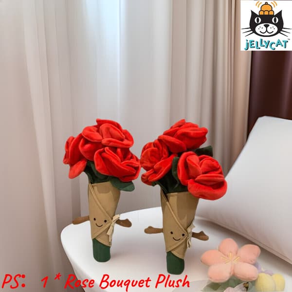 Jellycat Amuseable Rosbukett Plysch 30cm Blommig Mjuk Leksak Helt Ny