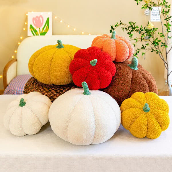 Imitationspumpakudde Halloween Plyschleksaker Heminredning Julklappar Red 25CM
