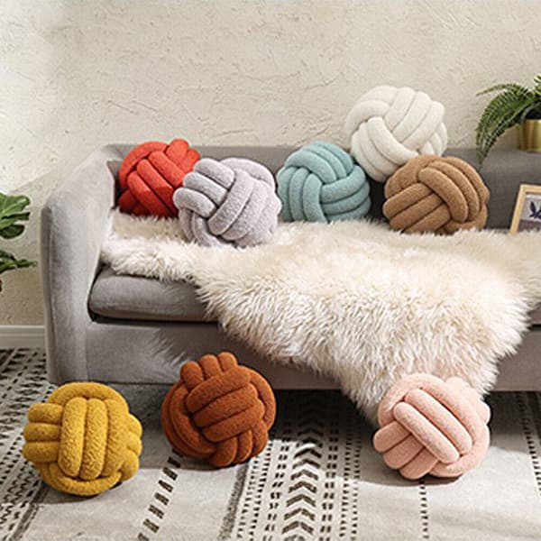Mjuka knutbollskuddar Säng Stoppad kudde Heminredning Kudde Boll Plysch Leksak White 28cm