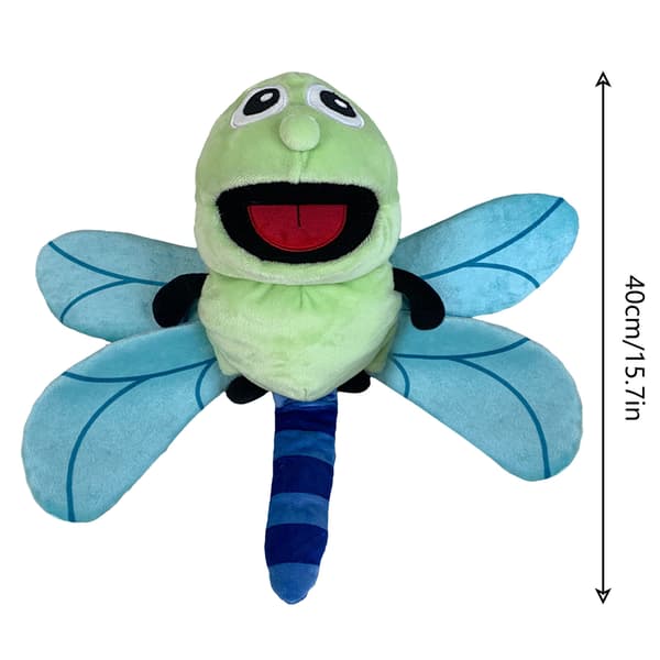 Mjuk Insekt Docka för Barn Plysch Leksak Handdocka med Rörlig Mun dragonfly
