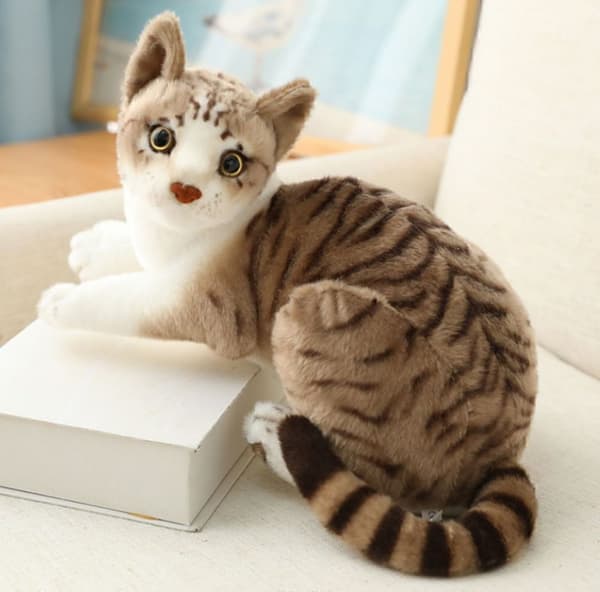 Djurdockor Barnpresenter Söta Realistiska Katt Plyschleksak Verklighetstrogen Simulation Fylld mjuk D Cat-26CM