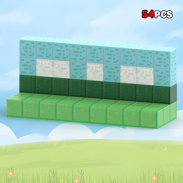 Magnetiska Byggklossar Sprunki Magnet Kub Gruvvärld Set för Pojke Flicka Leksak Gåva D-54PCS