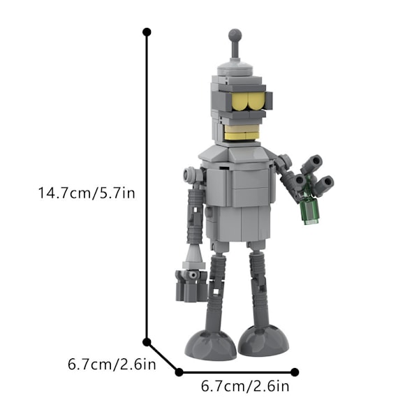 MOC Futurama Bender Robot Byggklossar Tecknad Flyttbar Mecha Klossar BARN Gåvor