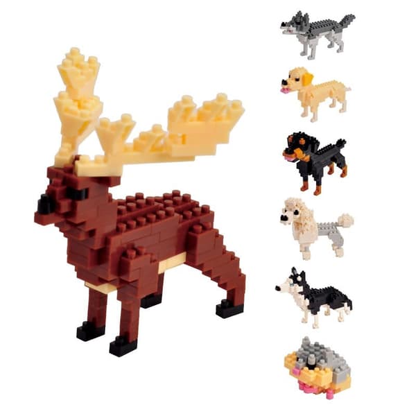 Mini Byggklossar 3D Djur Diamantmodell Mikrokloss Hund Katt Fågel Älg Varg A7 corgi