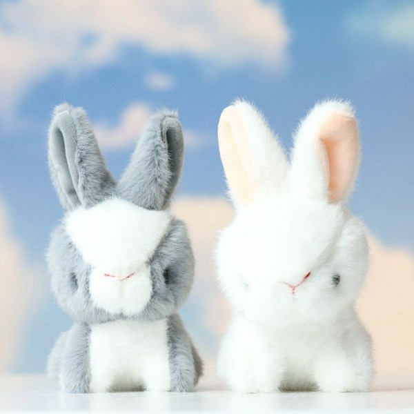 1 ST tecknad plysch kanin leksak små dockor mjuk kanin bukett semester gåva white-Bunny