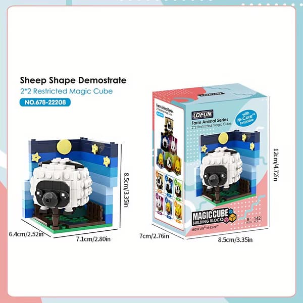 Sött Djur Byggklossar Set - Panda, Koala, Tiger & Fler DIY Leksakspresent Sheep