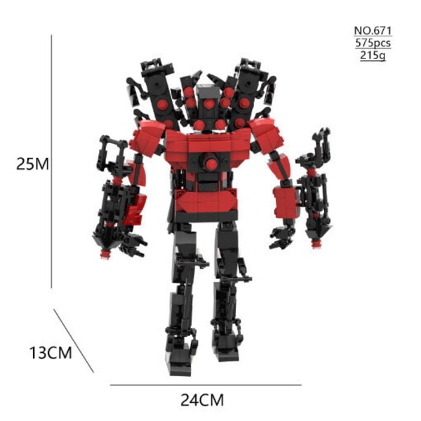 MOC Skibidi Toalett Byggklossar Set Titan Speakerman Cameraman Tvman Klossar 6