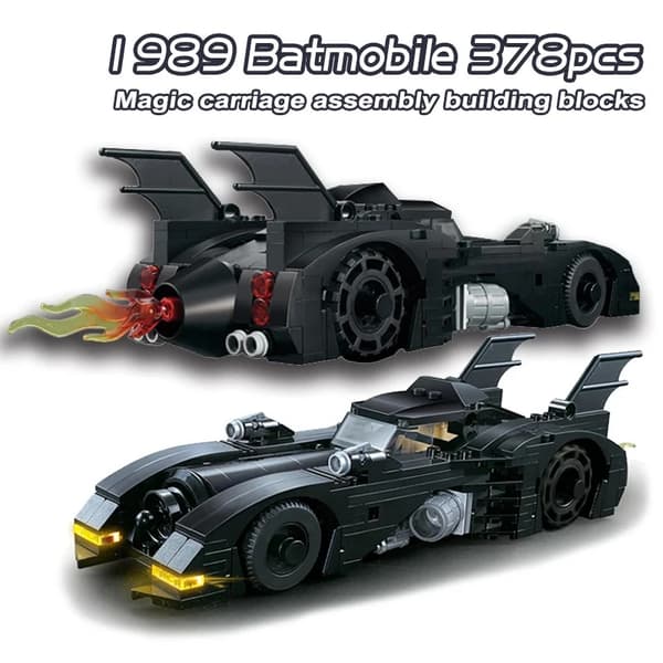 NY 378 Delar Batmobile 1989 MOC Högkvalitativa Byggklossar