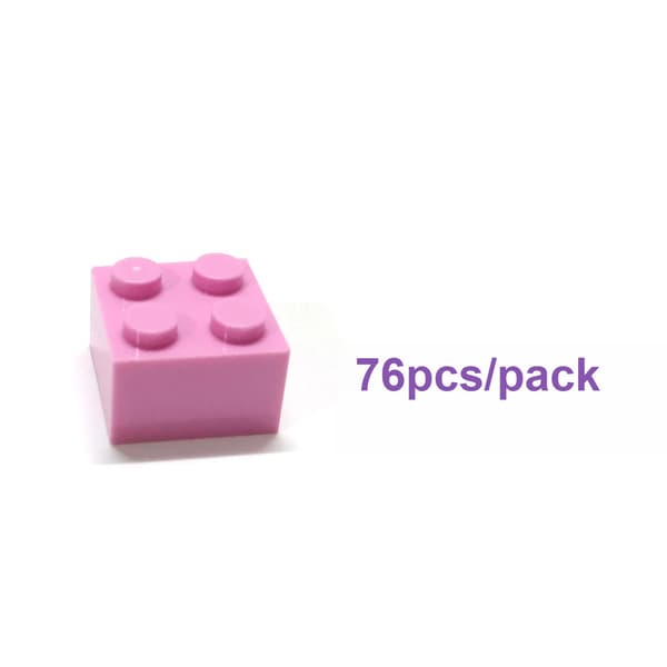 76 st DIY Byggklossar Tjocka Figurer Tegelstenar 2x2 Prickar Kompatibla med 3003 Black 76pcs