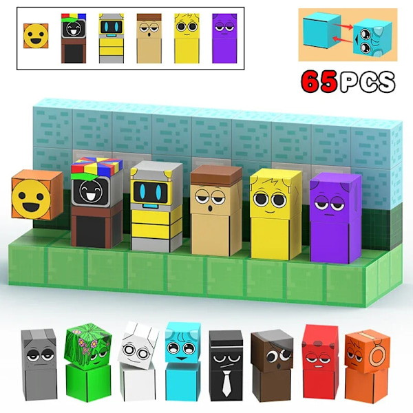 Magnetiska Byggklossar Sprunki Magnet Kub Gruvvärld Set för Pojke Flicka Leksak Gåva E-42PCS