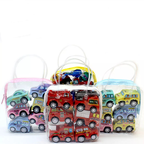6-pack Leksaksbilar Present Drag tillbaka och åkfordon för små pojkar 1/2/3 år Leksak 6pcs Little car