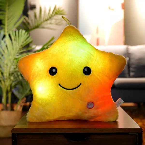 NY Leksak, Upplyst stjärnpelare, LED-lampor, Lysande i mörkret, Interaktiv, Plysch Yellow 24*22cm/250g