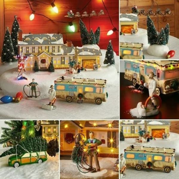 Jul National Lampoon Christmas Vacation Griswold Julhus Display Dekor+ Uncle