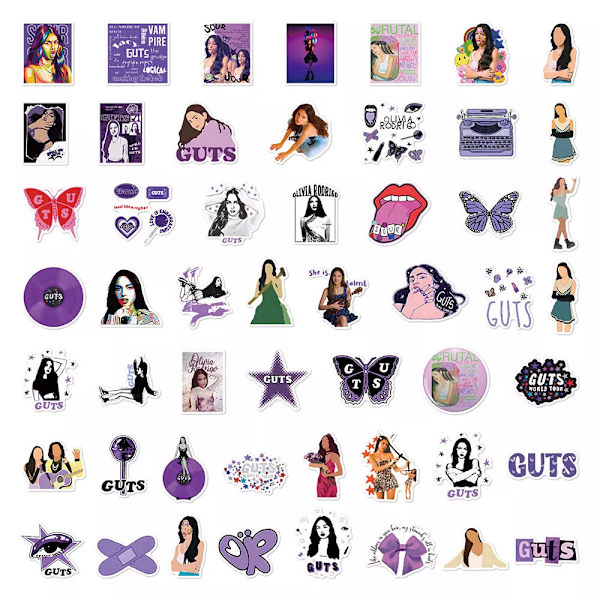 50X Olivia Rodrigo Stickers Gitarr Skateboard High School Musical Vampire Phone