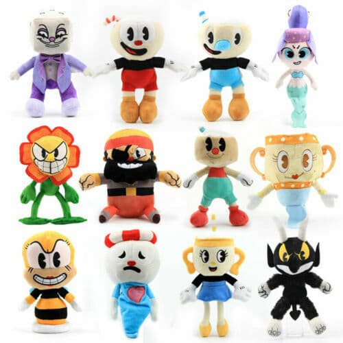 Cuphead Mugman Devil Demon Carnation Mecup Brocup Plyschdocka Gosedjur 6#Halo head ghost