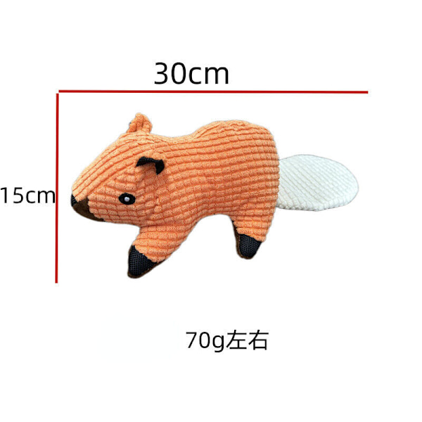 Hundleksak Tuggdjur Pipande Plysch Valp Mjuka Leksaker Tålig Stresslindring Husdjursleksaker Orange Squirrel