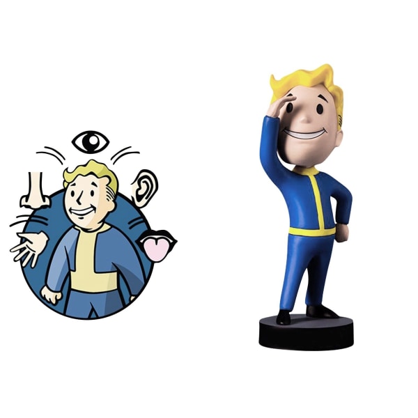 Fallout 4 Vault Boy PVC Action Figur Samlarobjekt Modell Bobblehead Toy Doll Ny F