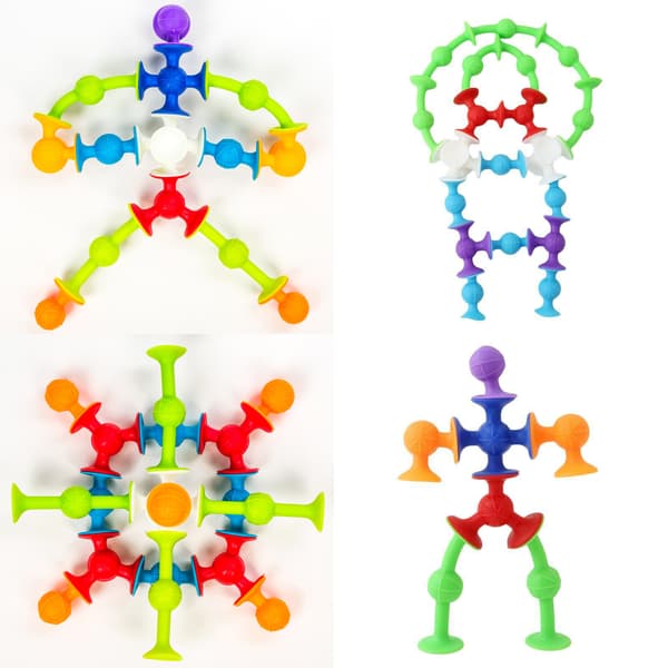 Sugproppar Squigz - 33/48/58/72 st Deluxe Sugkoppar Byggklossar Leksaksset 48PCS