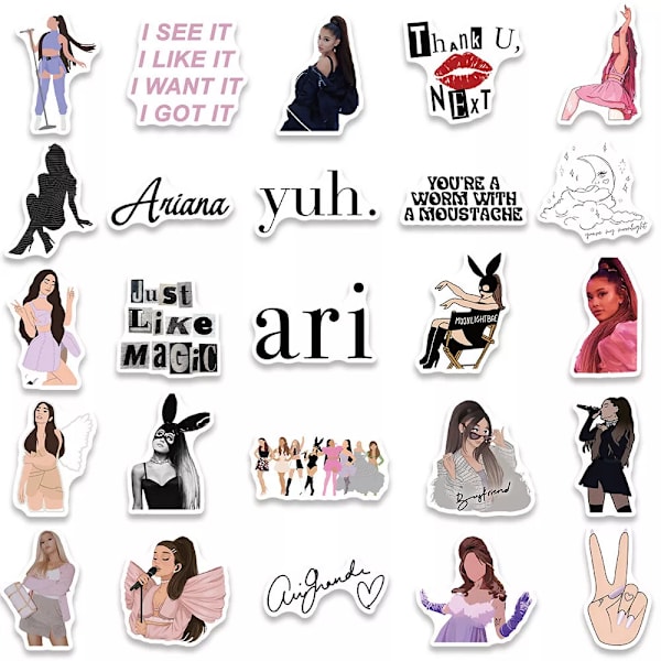 50X Ariana Grande Singer Pop Icon Stickers Iphone Laptop Ipad Hydro Flask Gift