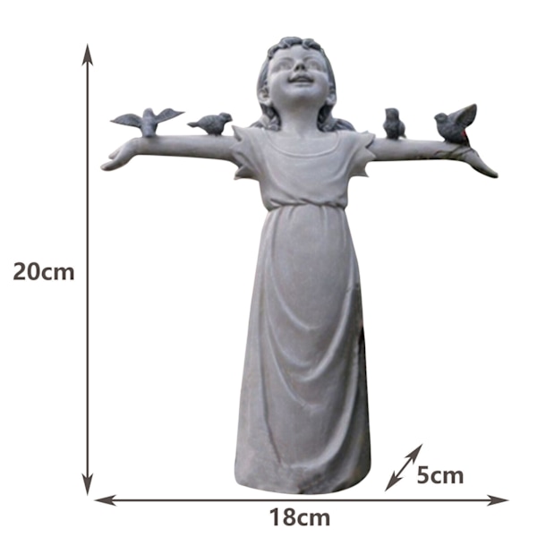 Girl Garden Statue Felicity Liten flicka bevingad flicka staty Innergård dekoration!