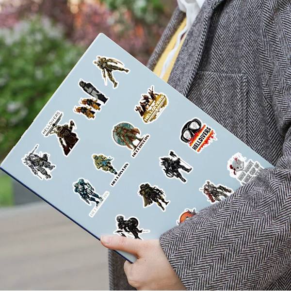 50X spel Helldivers Steam Game Stickers Scrapbook Hydro Flask Bagage Graffiti