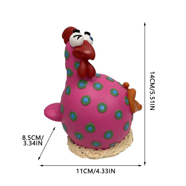 Silly Chicken Sitting Rooster Ornament Rolig Realistisk Mångsidig Trädgård F