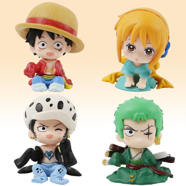4ST EN DEL Nami Roronoa Zoro Monkey D. Luffy Law Söt figurleksak Tårtadekor