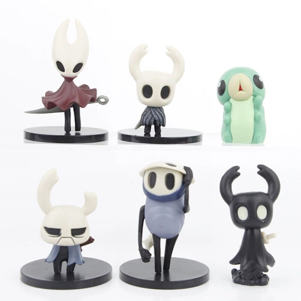 6 st Hollow Knight Actionfigurer Modeller Leksak Staty Samlarprydnader Gåvor